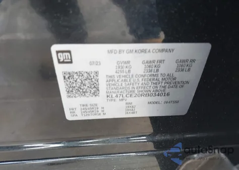 2024 Buick Envista Avenir Fwd from USA, damaged, VIN KL47LCE20RB034016